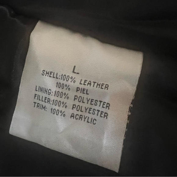 Vintage Black Leather Suede Vest Fur Trim Large - Picture 9 of 9